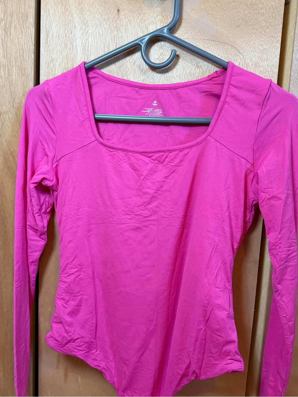 Women’s Long Sleeve Scoop Neck Top - Hot Pink